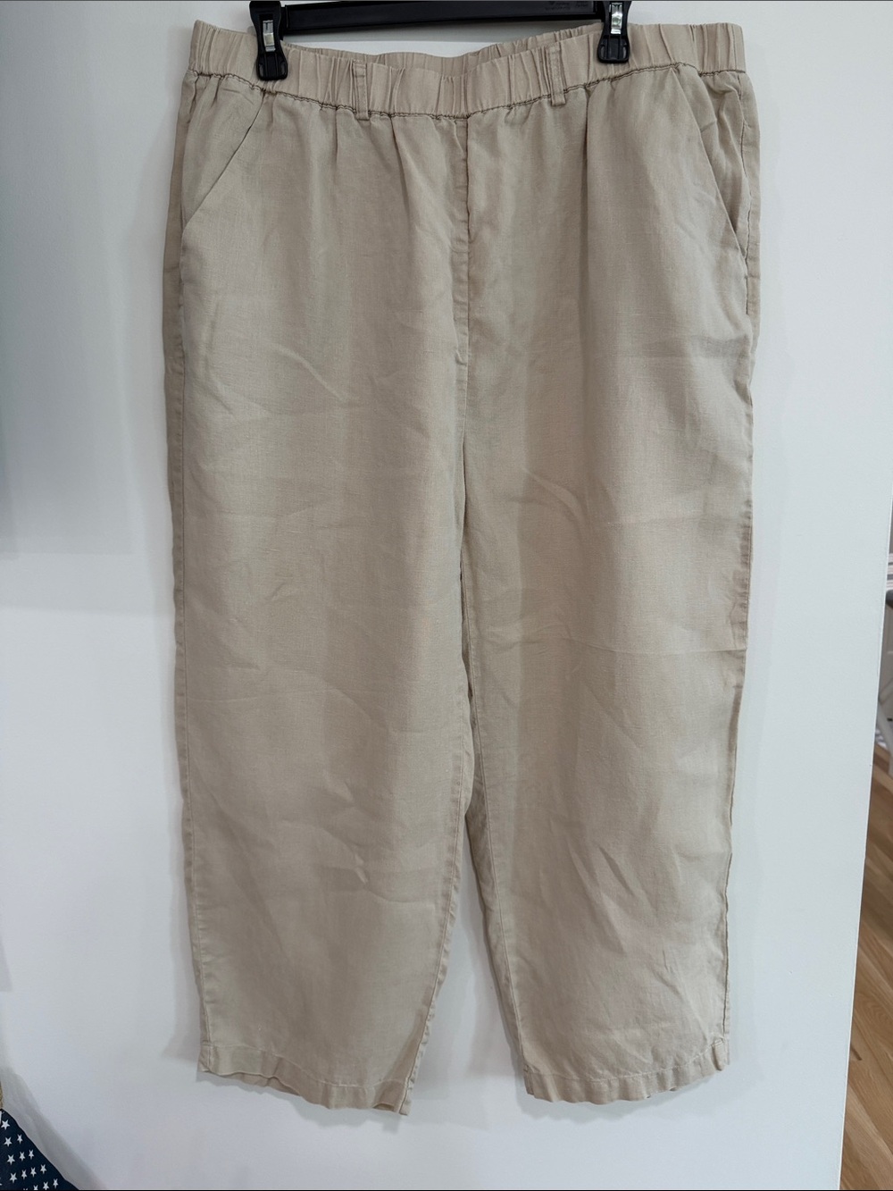 Quince Relaxed Wide-Leg Pants in Light Beige